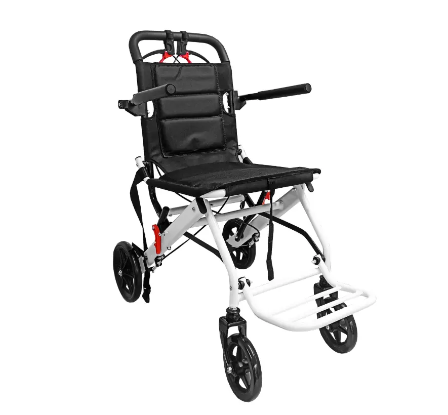 SILLA DE TRASLADO MOBICARE ECG09 DE ALUMINO PLEGABLE CON MALETA Y ASA TELESCOPICA