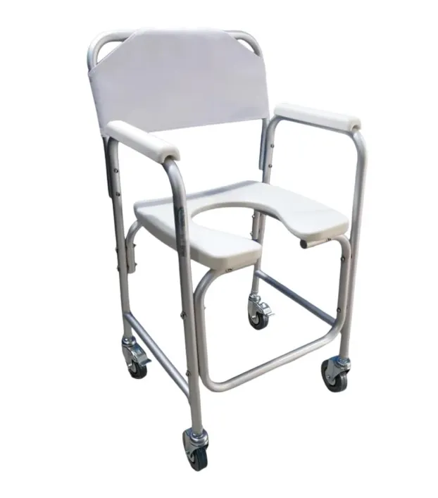 SILLA COMODO DUCHA MOBICARE ECB11 BLANCA DE ALUMINIO