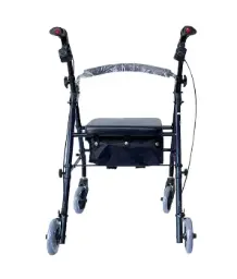 ANDADERA ROLLATOR EKO ER500103M NEGRA DE ACERO KD ASIENTO CON BOLSA