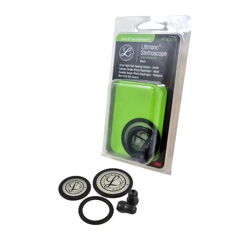 KIT LITTMANN 40016 CLASSIC III CARDIOLOGY IV DIAFRAGMA/ANILLO-OLIVAS ADULTO-PED NEGRO