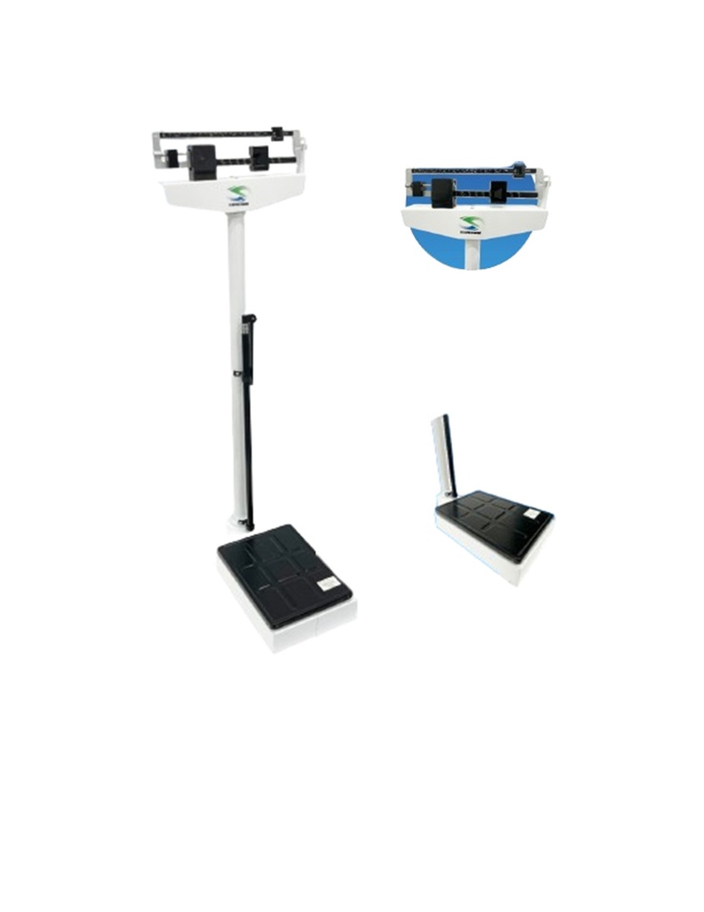 BASCULA MECANICA SC-B20 CON ESTADIMETRO 200 KG BLANCA