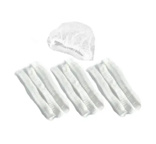 [006096] GORRO DESECHABLE PLISADO 10 PZS 17 G. BLANCO SMS