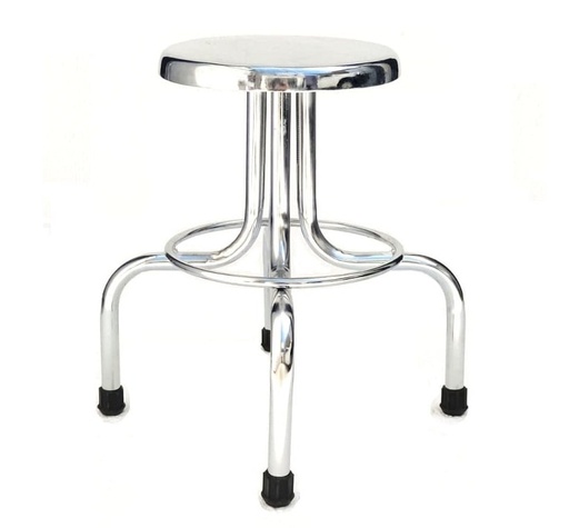 [010002] BANCO GIRATORIO CROMADO SIN RUEDAS