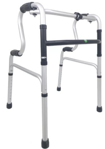 [012021] ANDADERA EKO EA100201 DOBLE APOYO PLATA DE ALUMINIO