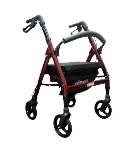 [012049] ANDADERA ROLLATOR R223061 PLEGOO BARIÁTRICA GRIS ASIENTO CON BOLSA DE ALUMINIO
