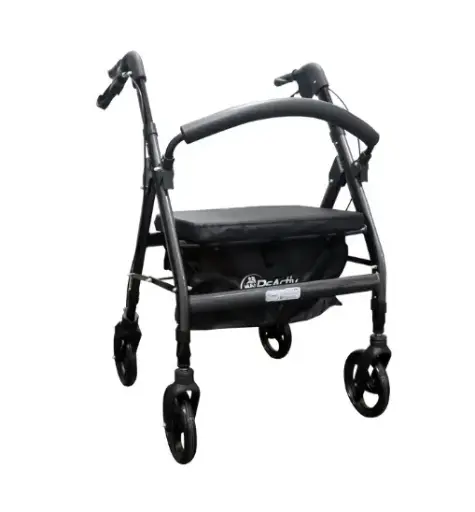 [012050] ANDADERA ROLLATOR R223062 PLEGOO BARIÁTRICA ROJA ASIENTO CON BOLSA DE ALUMINIO