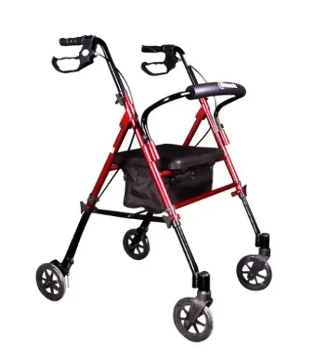 [012063] ANDADERA ROLLATOR R214044 ULTRA COMPACTA ROJA DE ALUMINIO