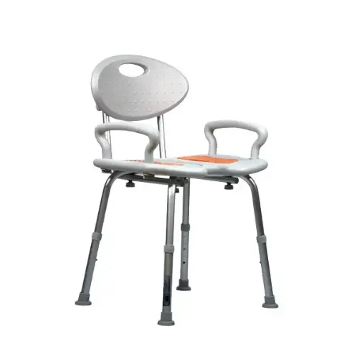 [012085] BANCO ACKUA R225121/122 NARANJA/AQUA CON RESPALDO Y BRAZOS ERGONÓMICOS