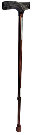 [012136] BASTON MOBICARE ECL07 ALEMAN CAFÉ MANGO DE MADERA DE ALUMINIO