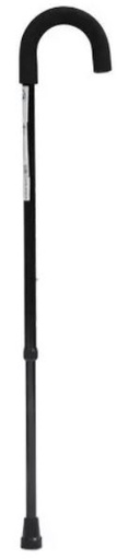 [012154] BASTON CURVO R100011 NEGRO DE ALUMINIO