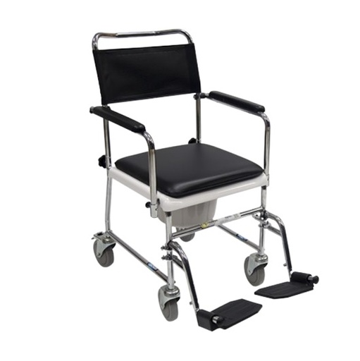 [012172] SILLA COMODO R2MIL R208101 CROMADA TAPIZ VINIL NEGRO