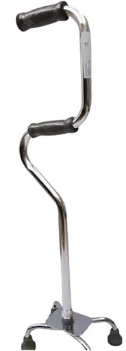 [012197] BASTON 4 APOYOS DOBLE CUELLO SC-664 PLATA DE ALUMINIO