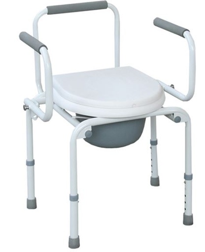 [012232] COMODO MOBICARE JLB13 BLANCO CON DESCANSA BRAZOS ABATIBLES DE ACERO