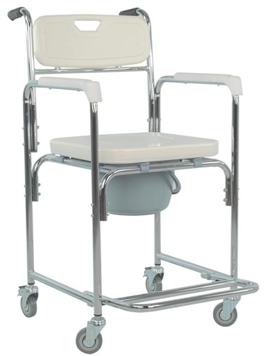 [012358] SILLA COMODO MEDICAL Z-OR71C58 18" BLANCO EN ACERO CROMADO