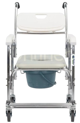 [012364] SILLA COMODO DUCHA MOBI ECB25 BLANCO 4 LLANTAS CON DESCANSAPIE