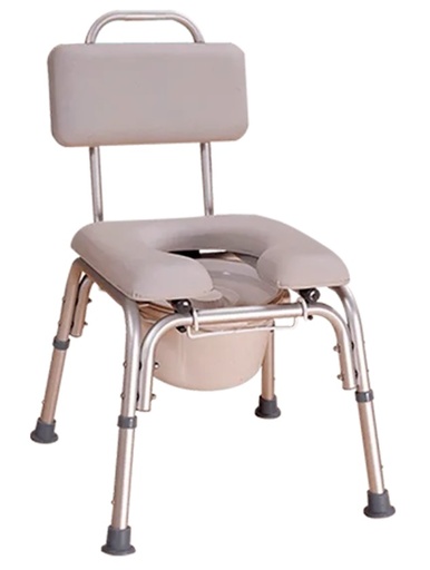 [012368] SILLA COMODO DUCHA R204102 TIPO HERRADURA ACOJINADA GRIS DE ALUMINIO