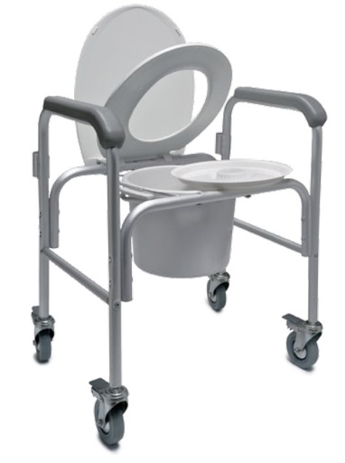 [012372] SILLA COMODO LUMEX 221580-2 3 EN 1 ALUMINIO C/RUEDAS