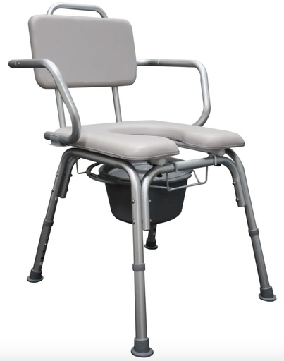 [012381] SILLA COMODO R204103-G TIPO HERRADURA BRAZOS ABATIBLES ACOJINADA DE ALUMINIO
