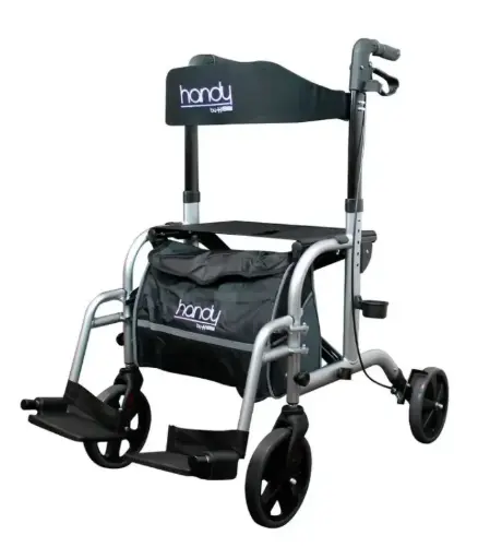 [012435] ANDADERA ROLLATOR HANDY AN08 PLATA DESCANSA PIES Y ASIENTO D