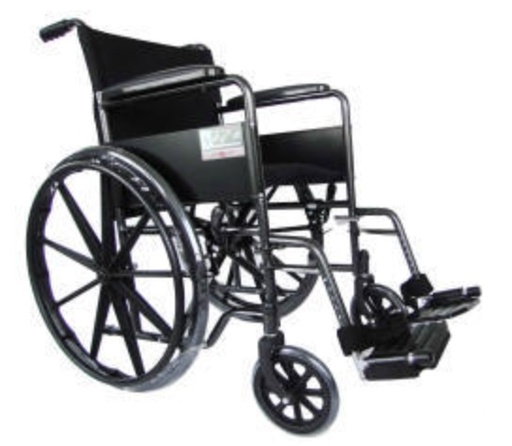 [012442] SILLA DE RUEDAS MEDICA T-1 18 23040110 BRAZO LARGO FIJO DESCANSAPIE DESMONTABLE