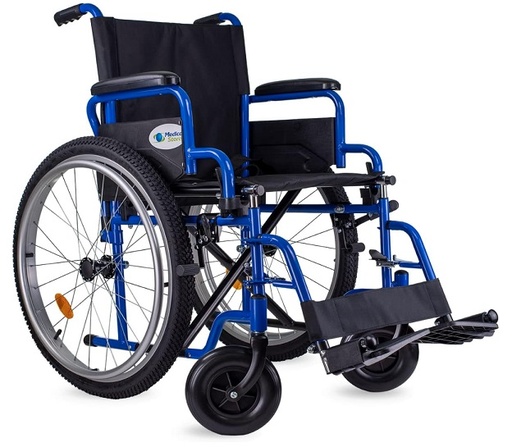 [012511] SILLA DE RUEDAS MEDICAL TT 101 18" AZU-ROJA-NEGRA CON DESCANSAPIE DE ACERO