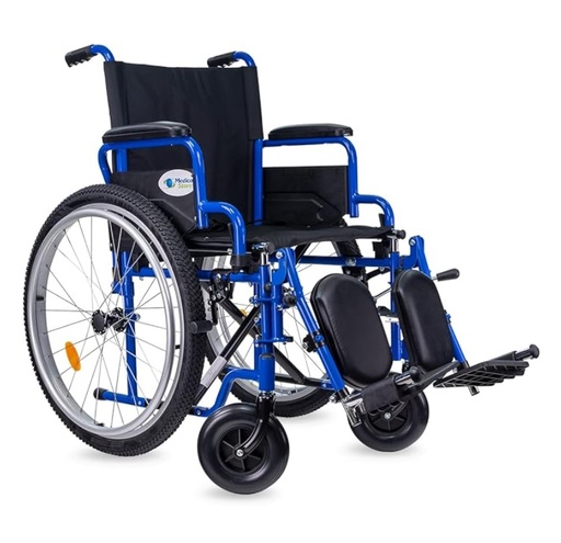 [012512] SILLA DE RUEDAS MEDICAL TT 101 18" AZUL-ROJA-NEGRA CON ELEVAPIES DE ACERO