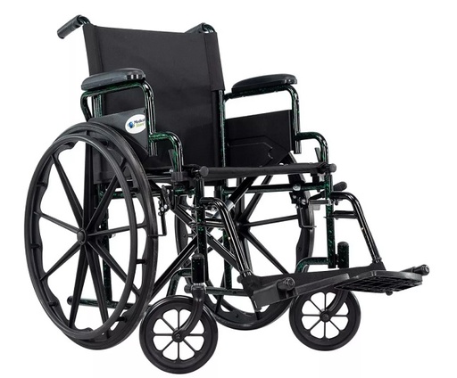 [012517] SILLA DE RUEDAS FLAMA SR8631DMS 18" ROJ-VER-AZU-NEG CON DESCANSAPIES DE ACERO