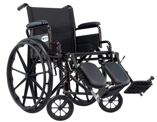 [012519] SILLA DE RUEDAS FLAMA 18" SR8631DMS ROJ-AZU-VER-NEG CON ELEVAPIES DE ACERO