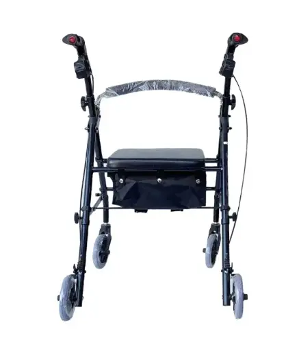 [012659] ANDADERA ROLLATOR EKO ER500103M NEGRA DE ACERO KD ASIENTO CON BOLSA