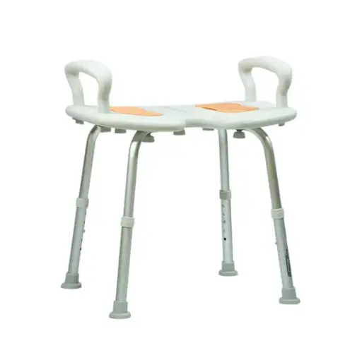 [012665] BANCO DUCHA ACKUA R225111/112 NARANJA-AQUA CON AGARRADERA ERGONOMICA DE ALUMINIO