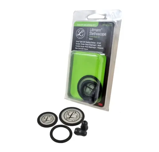 [014142] KIT LITTMANN 40016 CLASSIC III CARDIOLOGY IV DIAFRAGMA/ANILLO-OLIVAS ADULTO-PED NEGRO