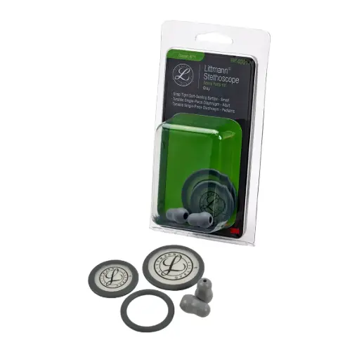 [014143] KIT LITTMANN 40017 CLASSIC III CARDIOLOGY IV DIAFRAGMA/ANILLO-OLIVAS ADULTO-PED GRIS