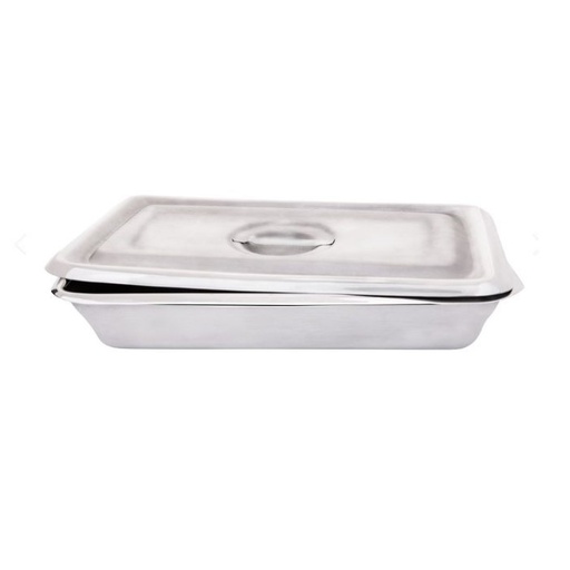 [020002] CHAROLA ACERO INOX.MGT-0162 31X19.6X5 CON TAPA