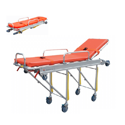 [022018] CAMILLA XIE-YXH-3D PARA AMBULANCIA MULTIFUNCIONAL SISTEMA TRENDELENBURG TAPIZ NARANJA SOPORTA 159KG.