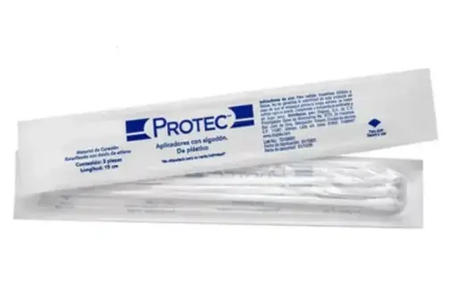 [024003] APLICADOR ESTERIL PUNTA DE ALGODON 3 PZS 15 CM PROTEC