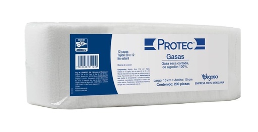 [024144] GASA ESPONJA NO ESTERIL 10X10 200 PZS. 010500