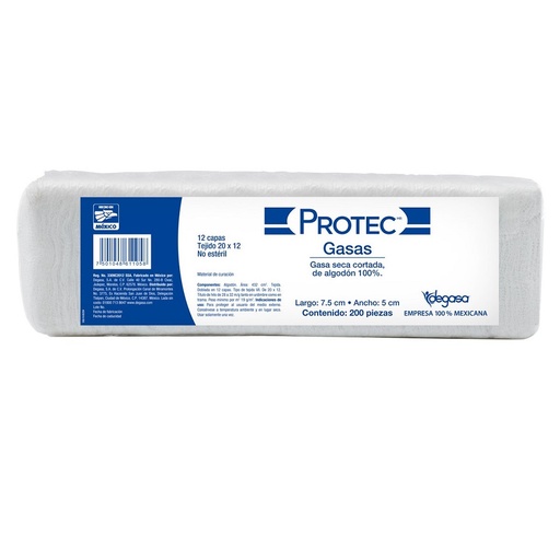 [024145] GASA ESPONJA NO ESTERIL 7.5X5 200 PZS. 010400