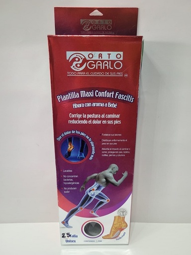 [028259] PLANTILLA ORTOGARLO MAXI CONFORT TENIS Y FASCITIS N.26 OT166