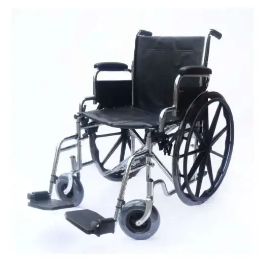 [012690] SILLA DE RUEDAS COMPANION M300-113 TAPIZ NEGRO CROMADA CON DESCASAPIE