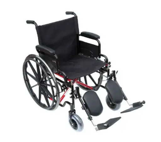 [012680] SILLA DE RUEDAS COMPANION M300-123 TAPIZ NEGRO 18" CON ELEVAPIES DE ACERO 