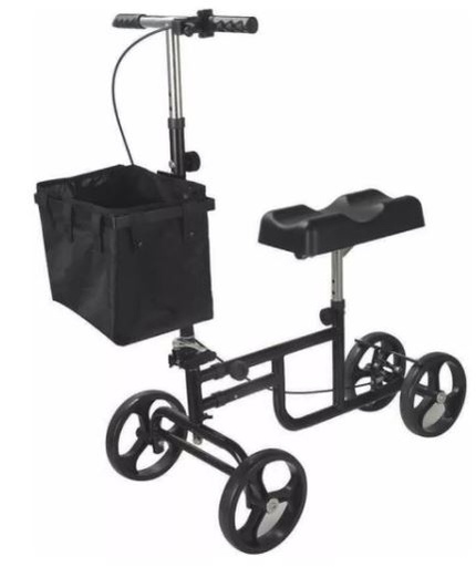 [012750] SCOOTER DE RODILLA SC-104R DE ACERO NEGRO DELUX